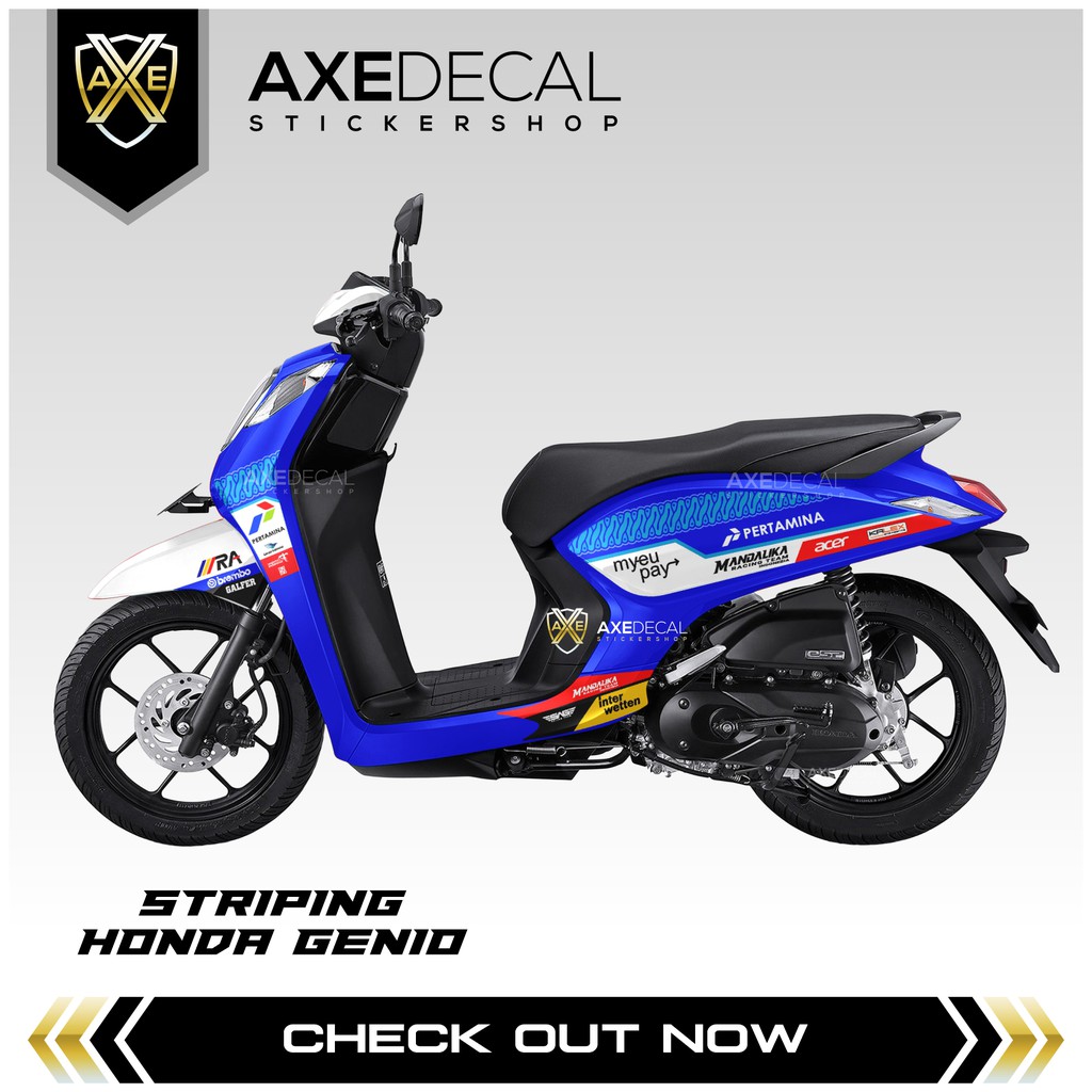 Striping Honda Genio Mandalika / Stiker Motor Genio Pertamina Desain Custom Variasi