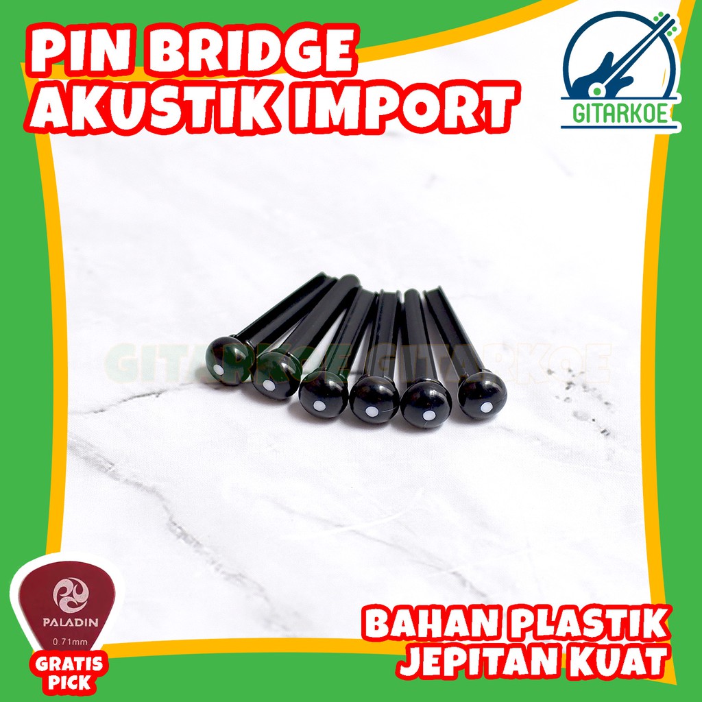 Pin Bridge Gitar Akustik Folk Guitar Impor Putih (Satuan)