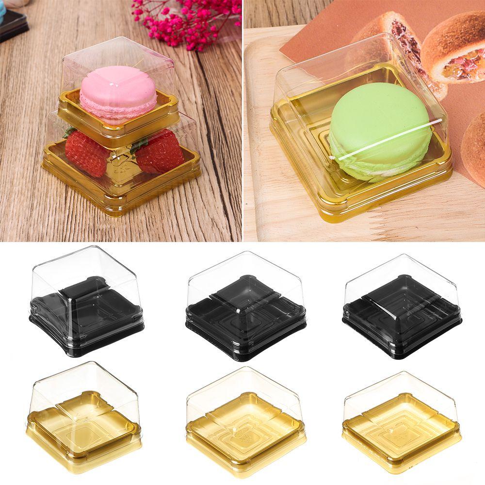 Suyo 50Sets Square Moon Cake China Mid-Autumn Festival Happy Birthday Wedding Party Natal Cupcake Kemasan Packing Box