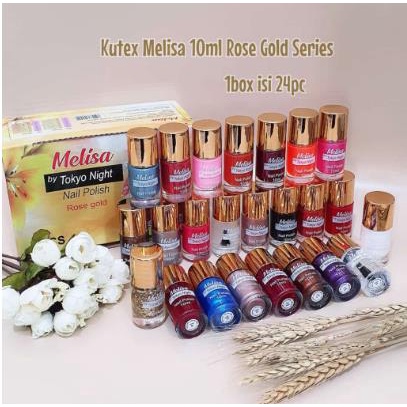 [PER BOX] ^ KYRA ^ Melisa Kutek Rose Gold Princess Kitek Cutex Nail Polish Cat Kuku by Tokyo Night - Isi 24 pcs