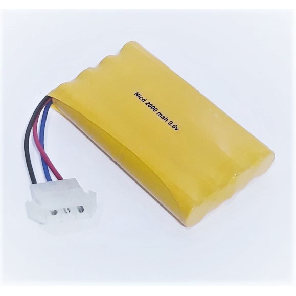 Baterai Mobil RC 8x AA Soket Putih 3pin Ni-CD 9.6V - 2000mAh