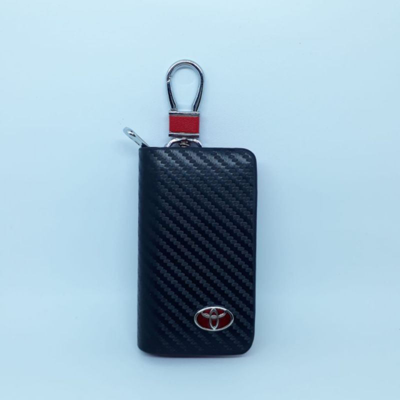 Dompet STNK Mobil Toyota Carbon Hitam Merah Universal