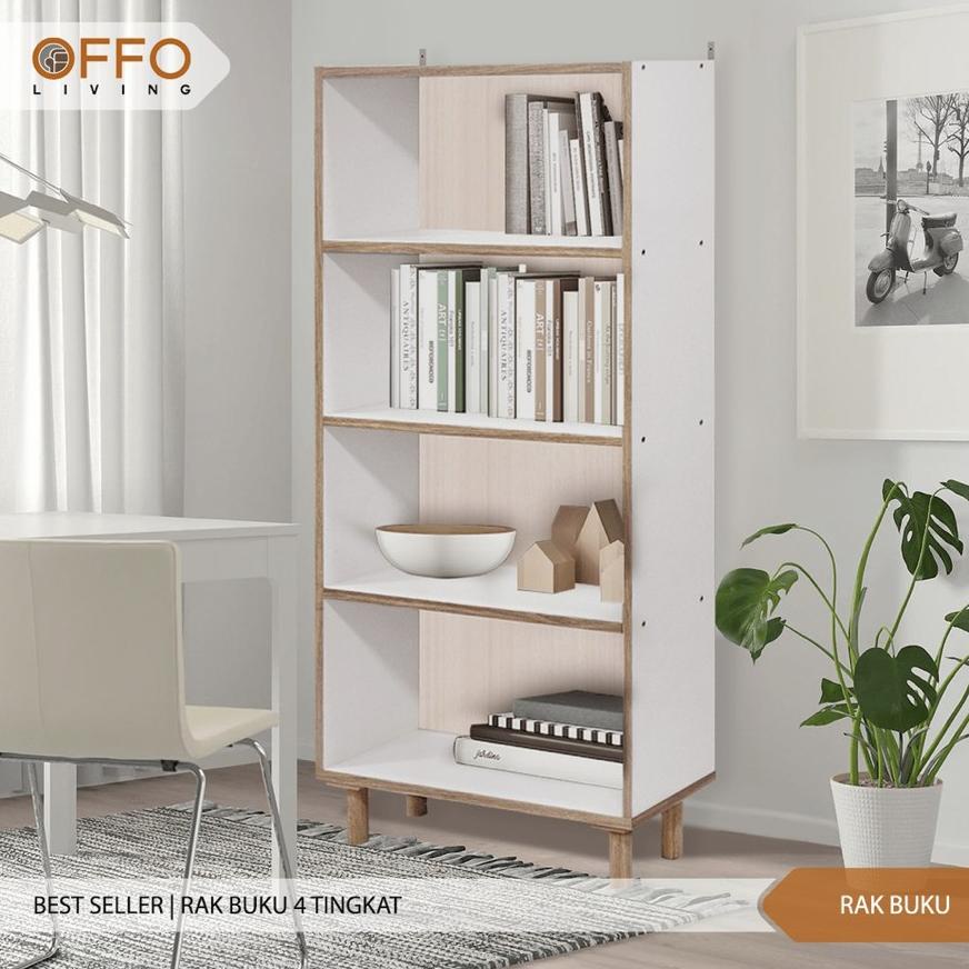 Offo.Premium Rak Buku Lemari Buku 4 Rak Kokoh Berkualitas ., ,.