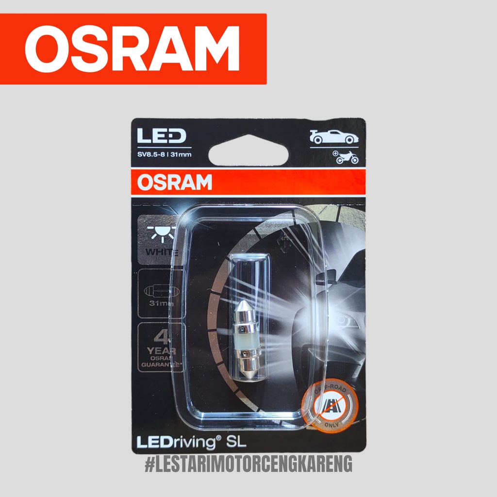 OSRAM LED FESTOON 31 MM LAMPU KABIN PLAFON MOBIL 6438DWP-01B 12V 1W