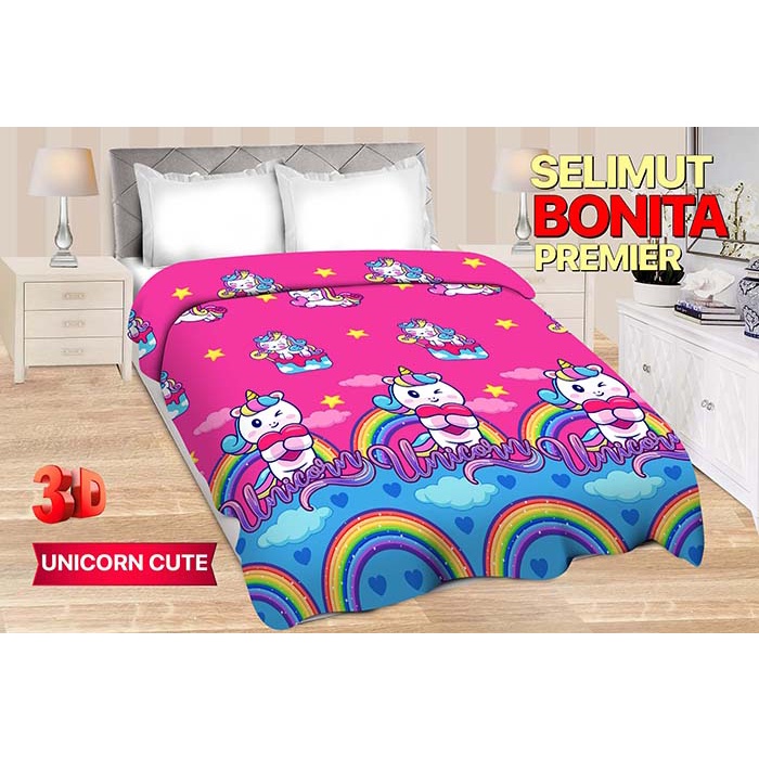 BONITA PREMIER Selimut - Selimut Bonita Premier Tebal 160x200 cm Motif Unicorn Cute Promo Termurah T