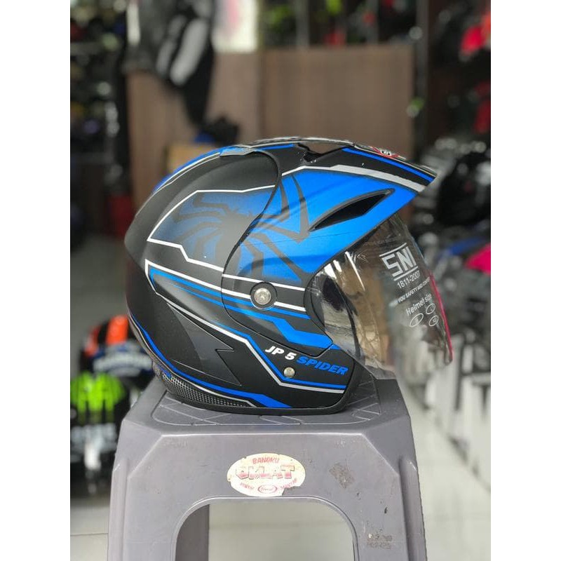 Helm Dewasa Jumbo XL - XXL Blue Techno Doff