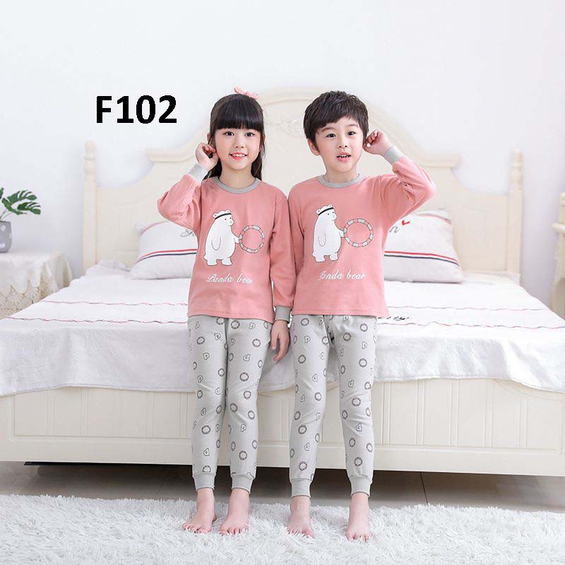 F102 Piyama Anak Pink Polar Bear- PIYAMA ANAK