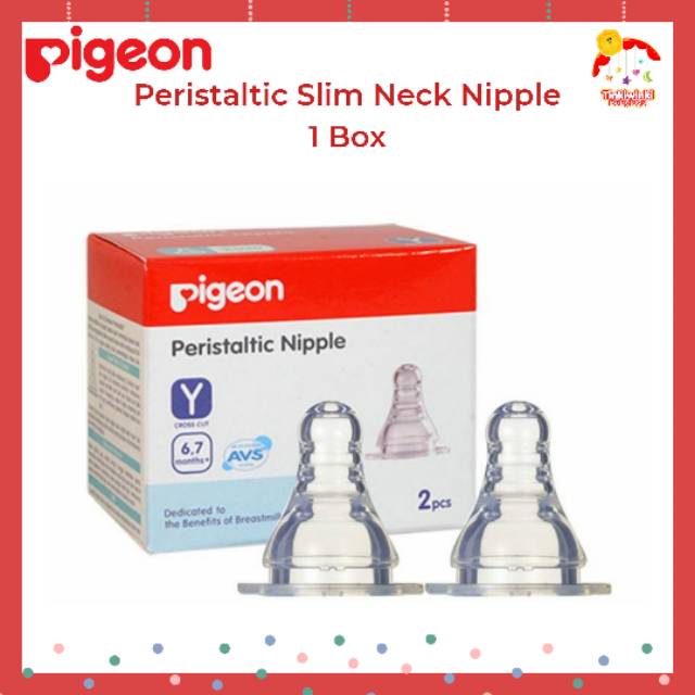Pigeon Peristaltic Slim Neck Nipple 2 Box (S - M - L - Y)