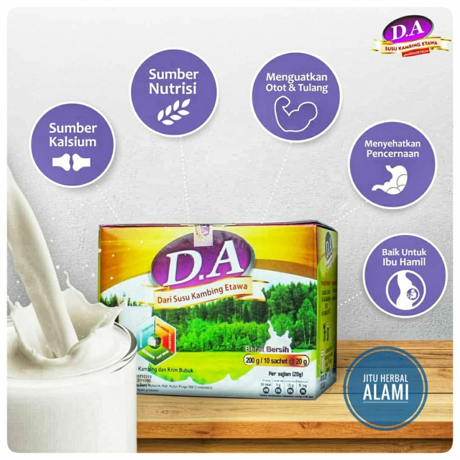 DA Susu Kambing Etawa Dengan Kolostrum 200g / 10 Sachet 20g