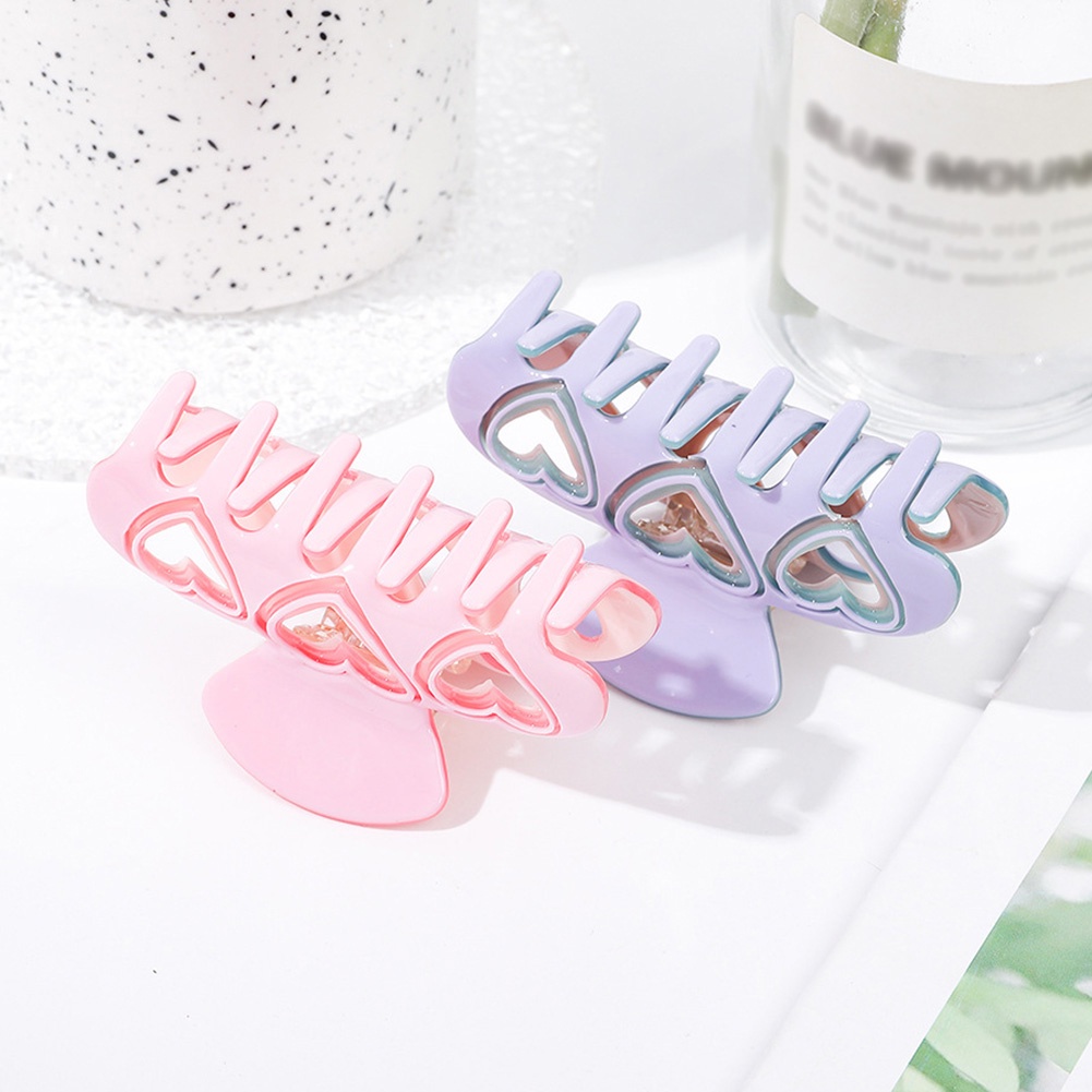 Jepit Rambut Bentuk Hati Model Cakar Gaya Korea Untuk Wanita