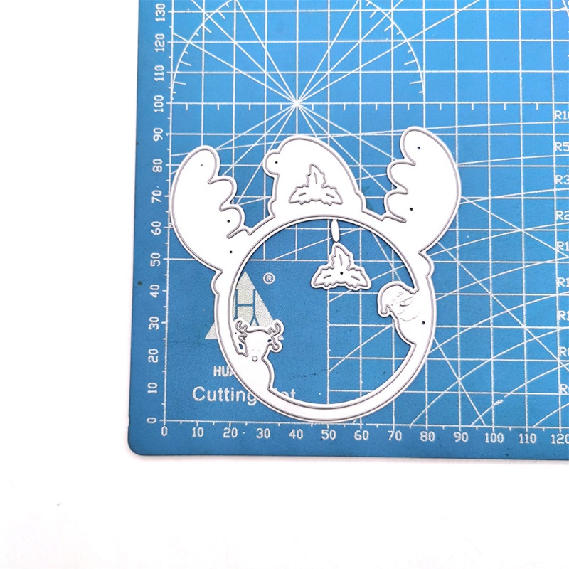 Cutting Dies Embossing Bahan Carbon Steel Desain Rusa Natal Snowman Untuk Scrapbook