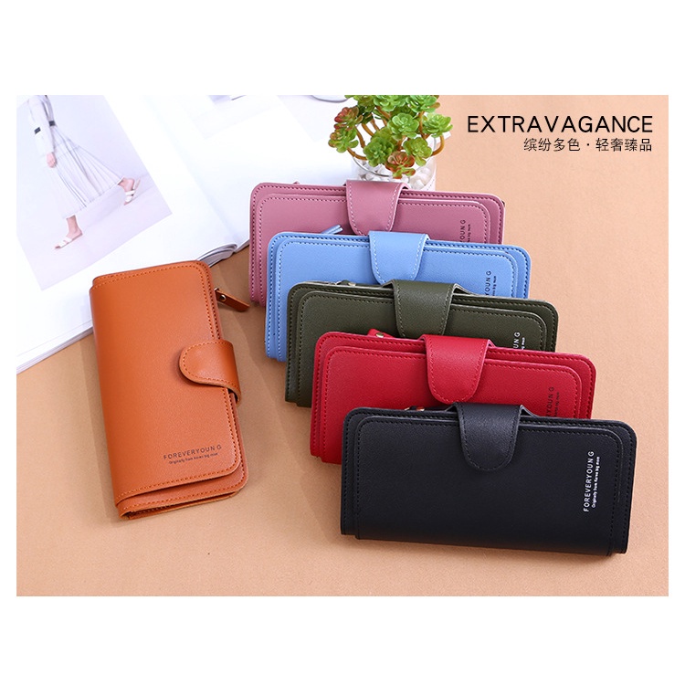 ( GS ) Dompet Lipat DPanjang ompet Wanita Polos Korea Fashion