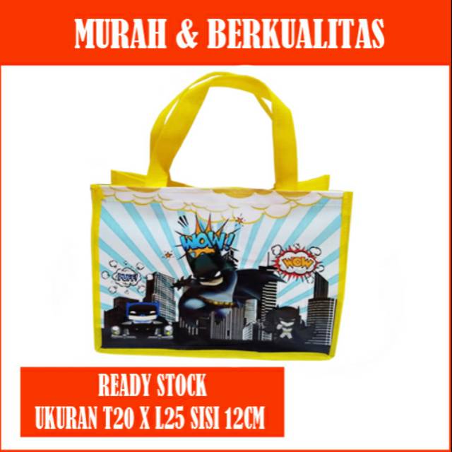 

Tas souvenir ultah BATMAN/Goodie bag ulang tahun model tenteng