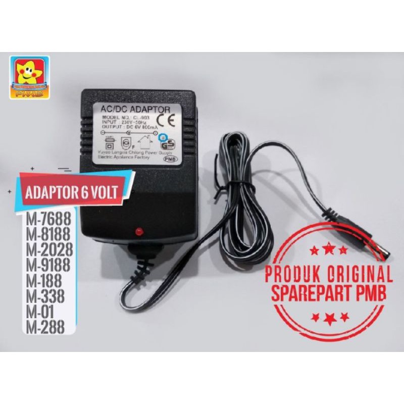 BATERAI CHARGER AKI PMB ORIGINAL 6V800mA CASAN AKI