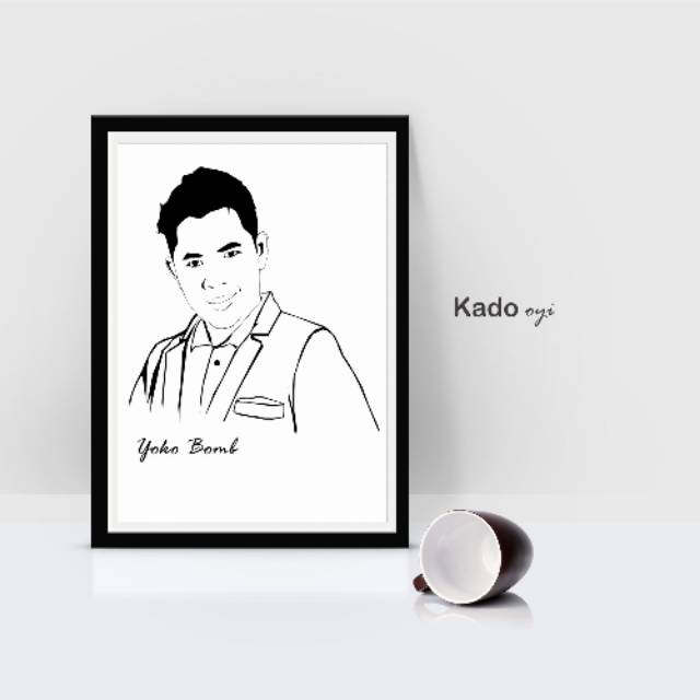 Line art Kado hadiah wisuda, ulang tahun, pernikahan dll