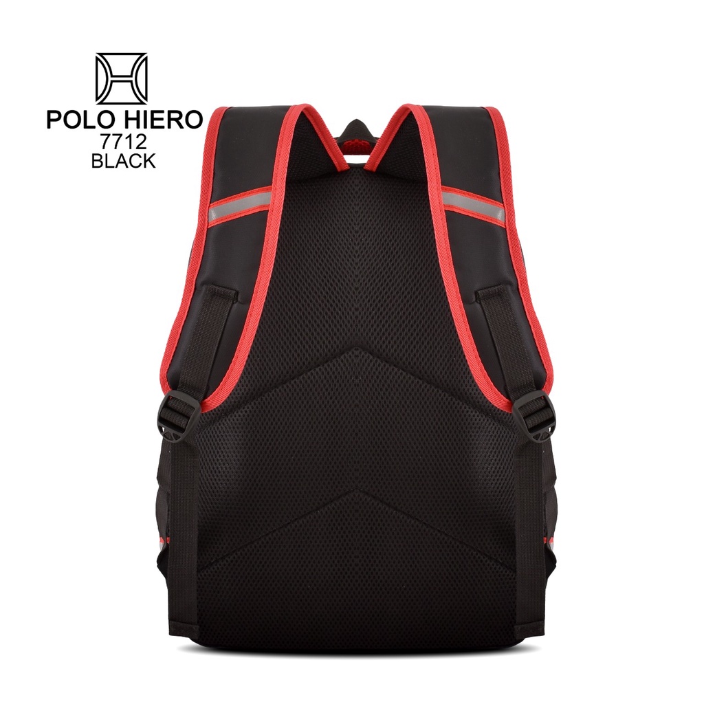 (RF) Tas Fashion Polo Hiero 7712 Tas Sekolah Ransel Backpack [Free Rain Cover]