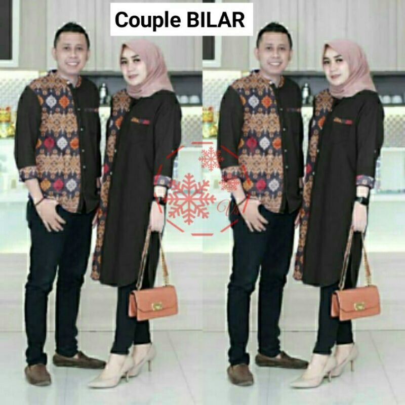 CP Couple Kondangan Tunik Kemeja Moscrepe Batik Bilar