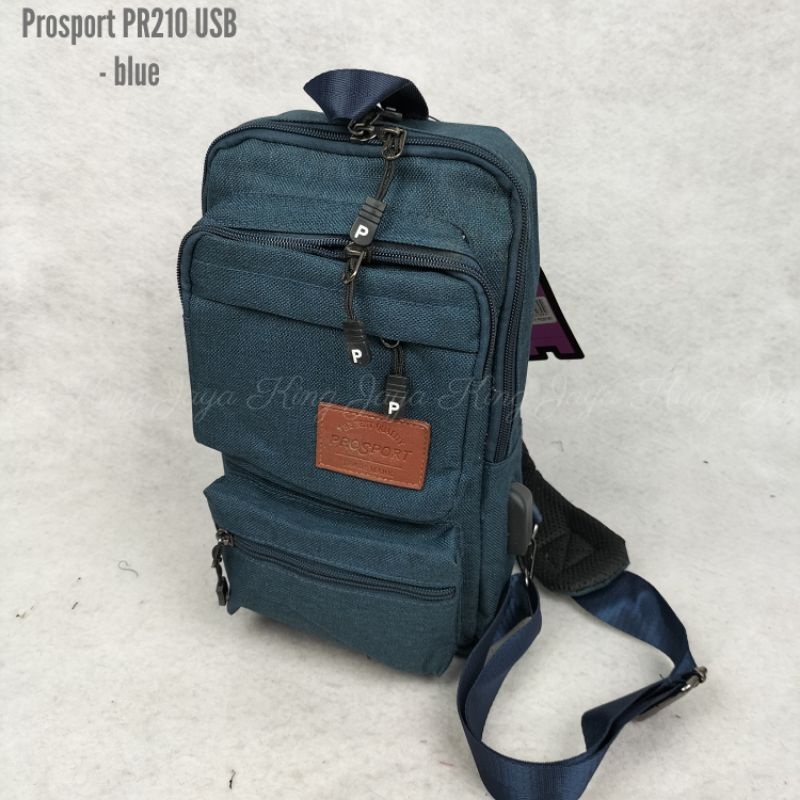 Chest Bag USB Prosport Tas Dada Slingbag Import Original