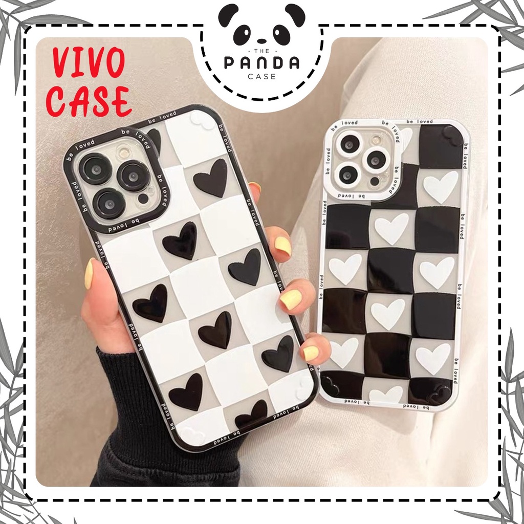 [TPC] Phone Case VIVO HP Grid Love Checkered Y12 Y15 Y17 Y20 Y21 Y50 Y91C Y91 Y95 Y93 Y53S VV004