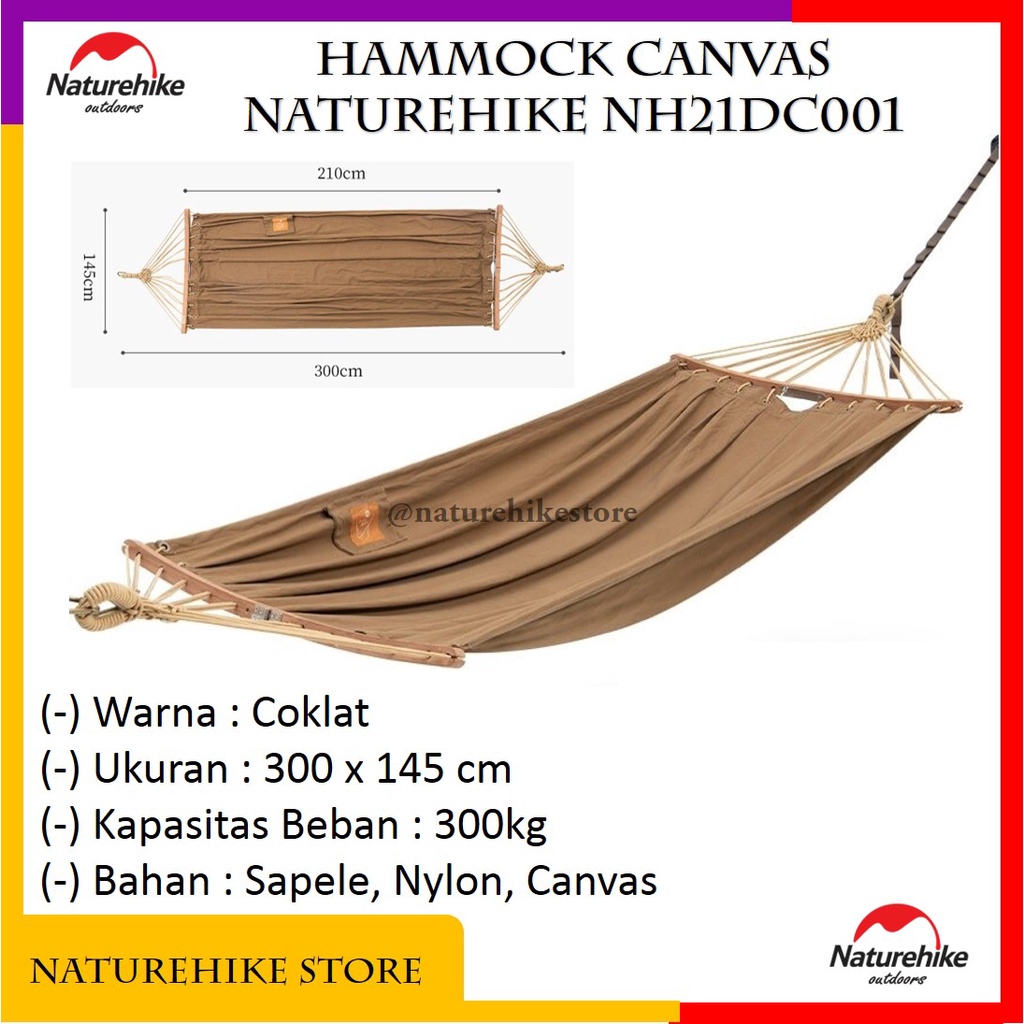 Hammock Canvas Tempat Tidur Gantung Double 2 Orang Ayunan Pantai Camping Gunung Hiking Outdoor Natur