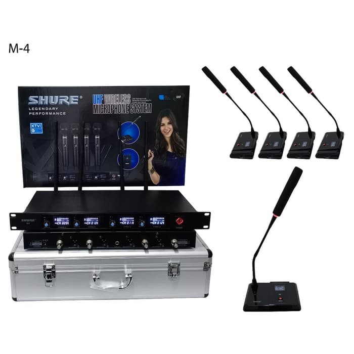 TERBAIK Mic Wireless Meja Podium Conference SHURE M4 Best Quality