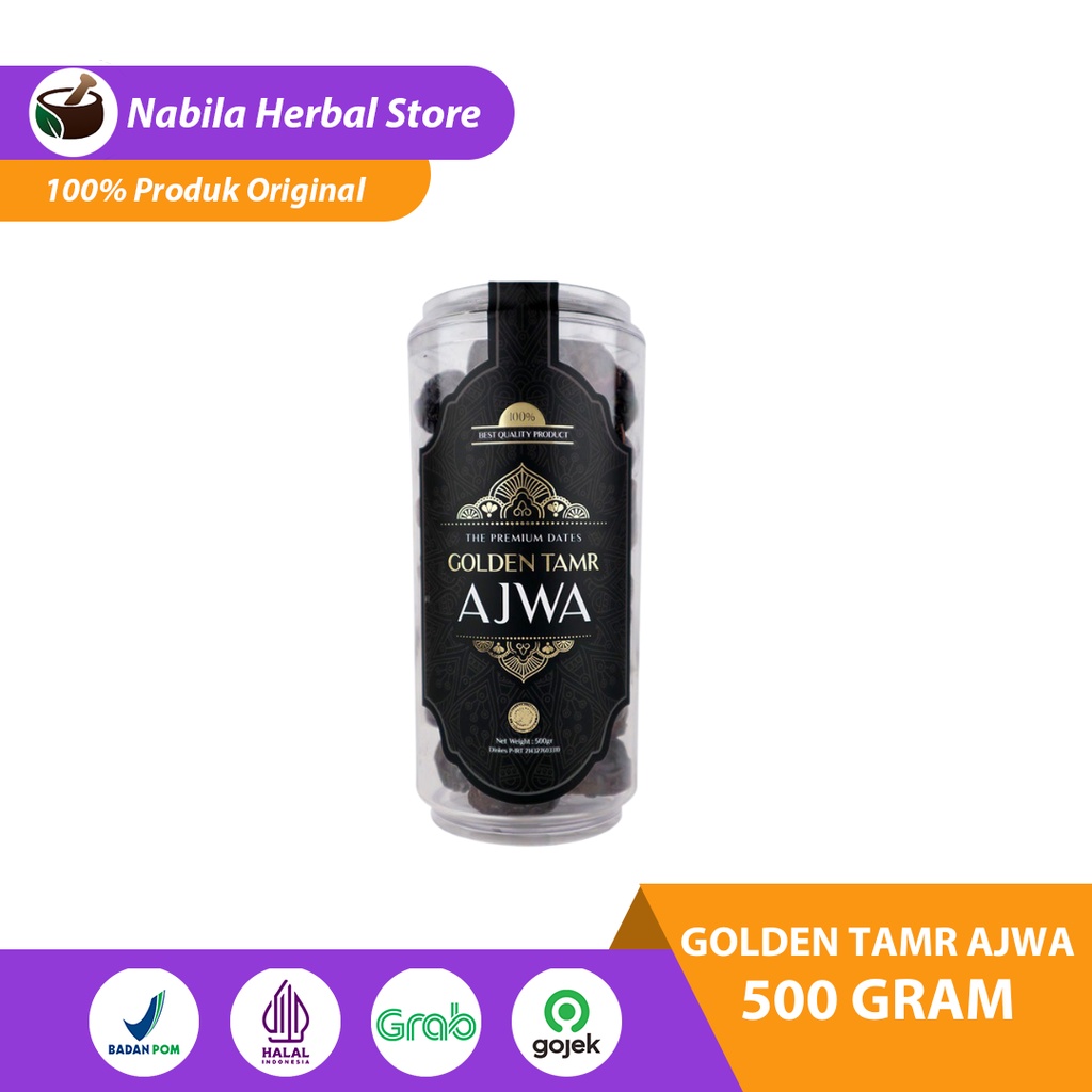 

Golden Tamr Ajwa 500gr - Kurma Ajwa Toples