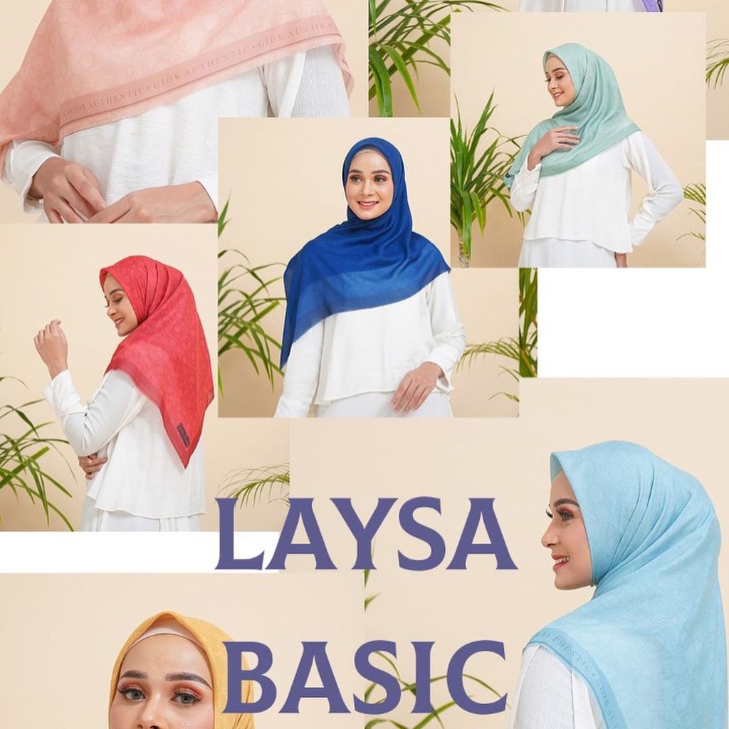 HIJAB LAYSA BASIC TERBARU BY GIOK SCARF ORIGINAL