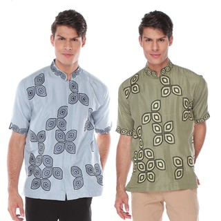 Baju Koko Lengan Pendek Pria Motif CLOVER Merk  Hansen 