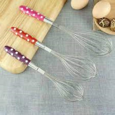 Ballon whisk stainless kocokan telur pengocok telor gagang Polkadot