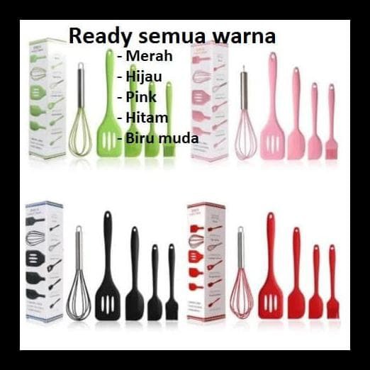 Baking Props 5 Pcs Kocokan Telur Spatula Kuas Kue Silikon