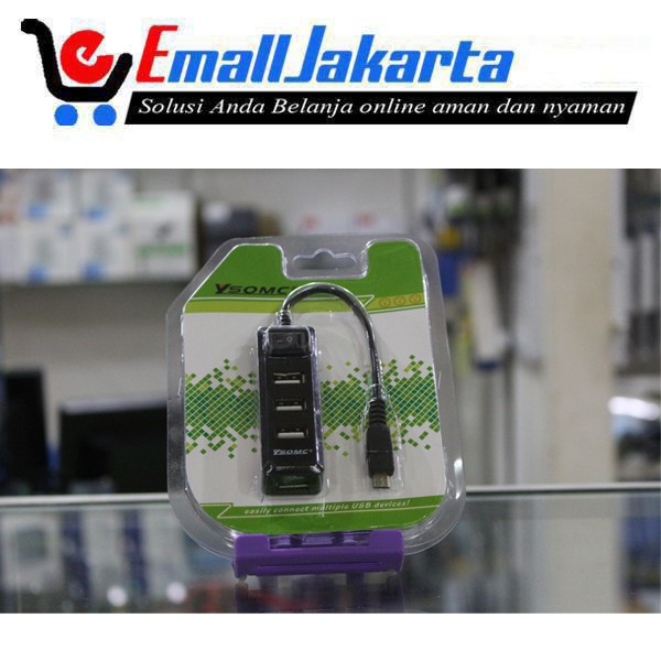 Micro USB OTG Hub 4 Port USB 2.0 dengan Saklar Mikro USB HUB YSOMC