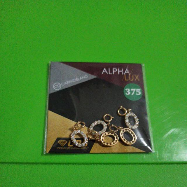 Charm alpha lux kadar 375 huruf 'O' (bisa utk liontin)