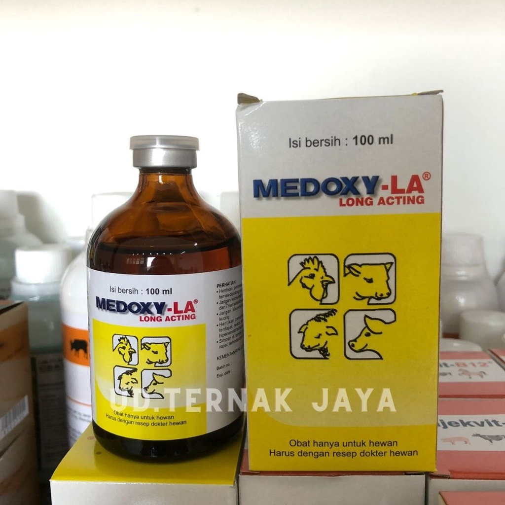 Medoxy LA 100 ml Antibiotik Long Acting untuk Unggas, Sapi, Kerbau, Kambing, Domba, Babi