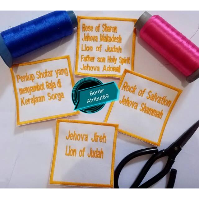 

Papan Nama Bordir custom uk.10x10
