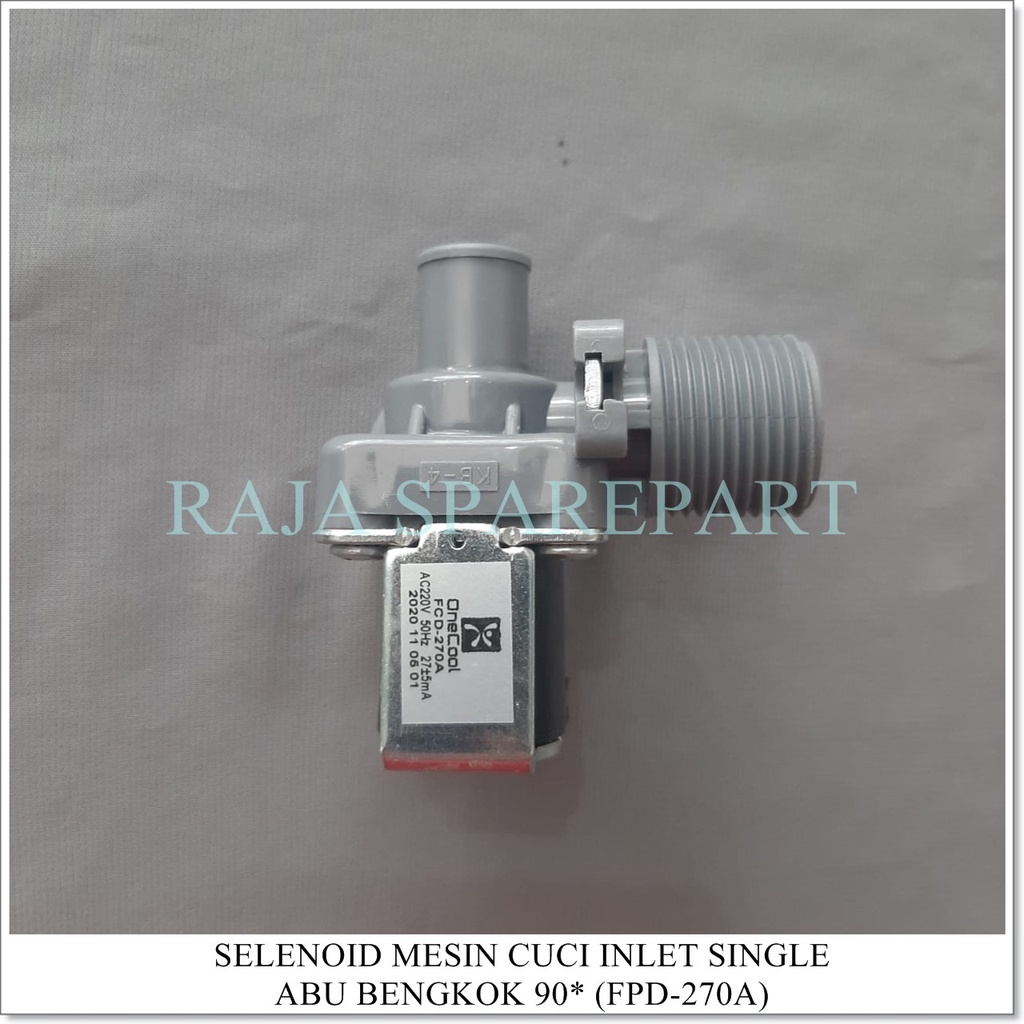 Selenoid / Water Inlet Mesin Cuci INLET SINGLE BENGKOK 90° (Merk ONECOOL)