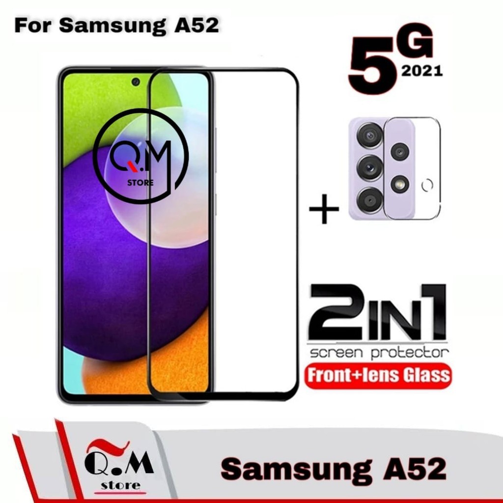 Tempered Glass Samsung A13 4G / Samsung A32 / Samsung A52 / Samsung A72 Screen Guard Pelindung Layar dan Camera 2IN1