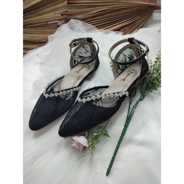 flatshoes  azwina hitam sepatu wanita