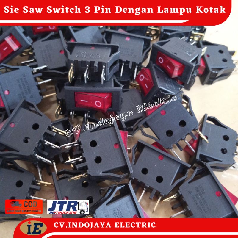 See Saw Switch 3 Pin Dengan Lampu Merah Indikator