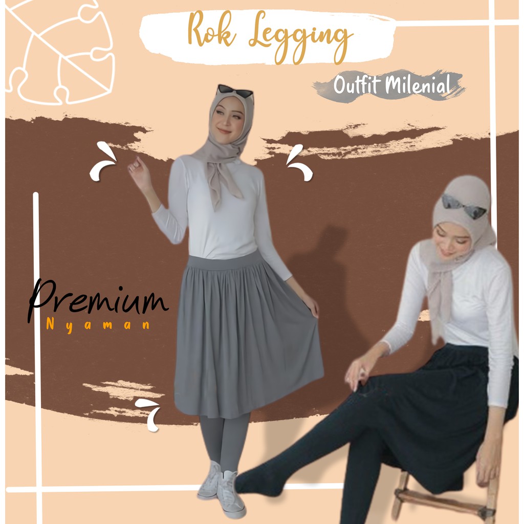 Bawahan Fashion Muslim Wanita Celana Rok Legging Wudhu Scret Panjang Kekinian Terbaru Murah Jumbo