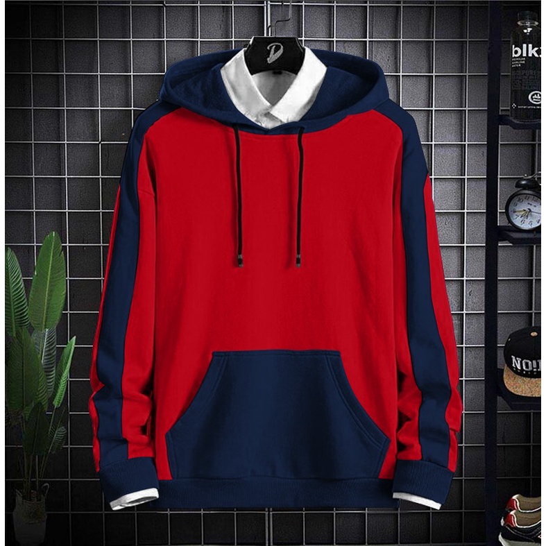 Hoodie POLOS Kombinasi  / Hoodie Dewasa / Hoodie Pria / Hoodie Terbaru / Flava Store