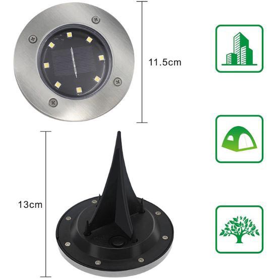 Lampu Taman Solar Tanam Tancap Pavling Bulat Tenaga Surya 8 LED