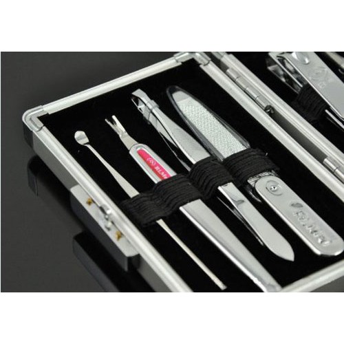 Manicure Set 7in1 Premium Kotak Silver Gunting Asah Kuku Bagus Kuat Stainless Korek Kuping Pinset