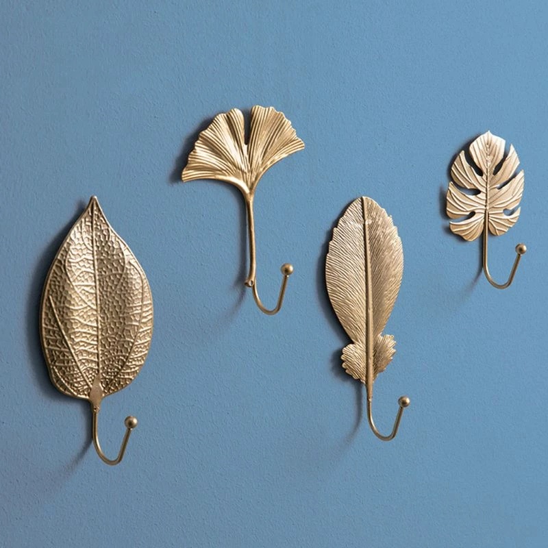 Home Office Creative Leaf Shape Wall Mounted  Storage Hooks