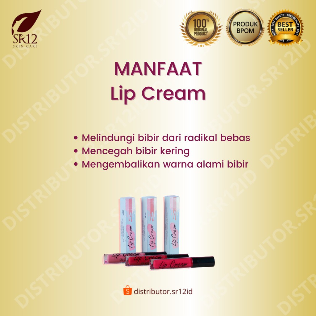 LIP CREAM 04 PINK SR12 / MOIST LEMBUT DAN NYAMAN DIBIBIR / BEBAS PARABEN BPOM