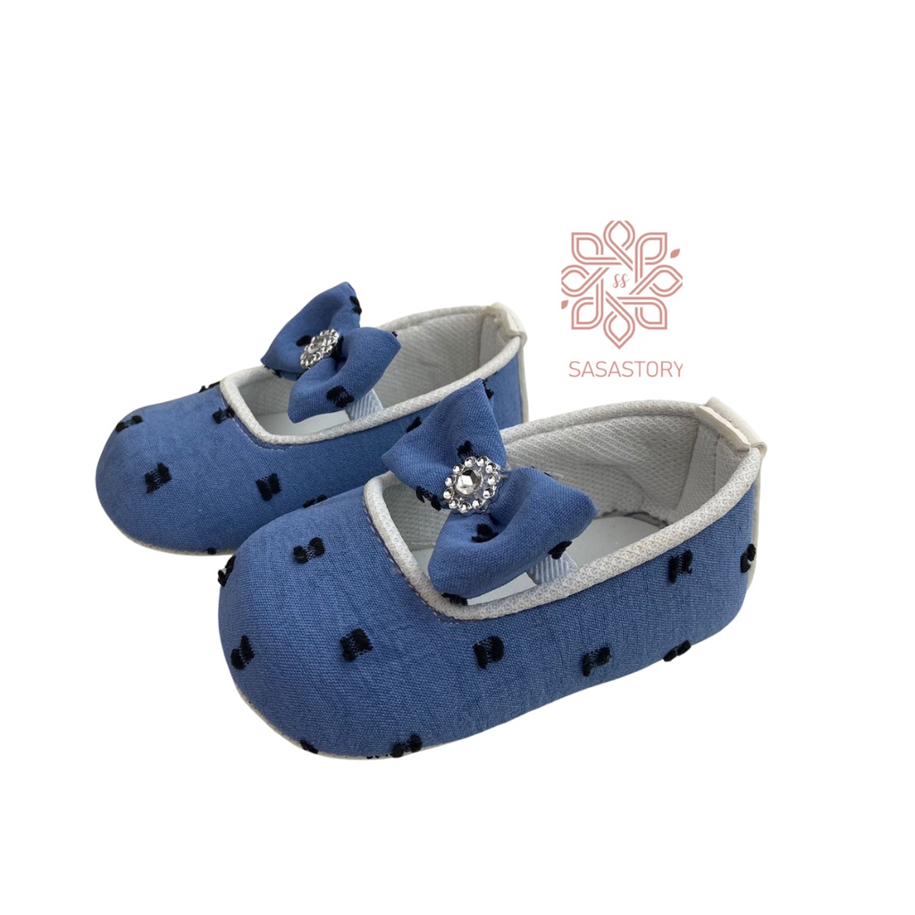 SEPATU BAYI BABY PREWALKER PITA POLKA ANAK PEREMPUAN 0-12 BULAN FP24