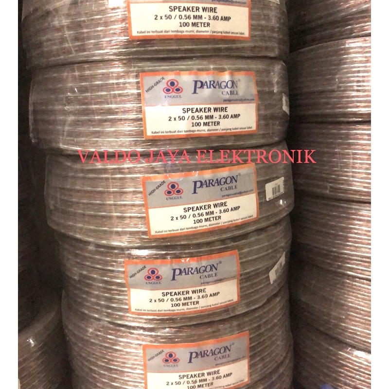 PARAGON Kabel Speaker 2x50 @ 100Meter Kabel Serabut Kabel Transparan Kabel Audio Kabel TOA