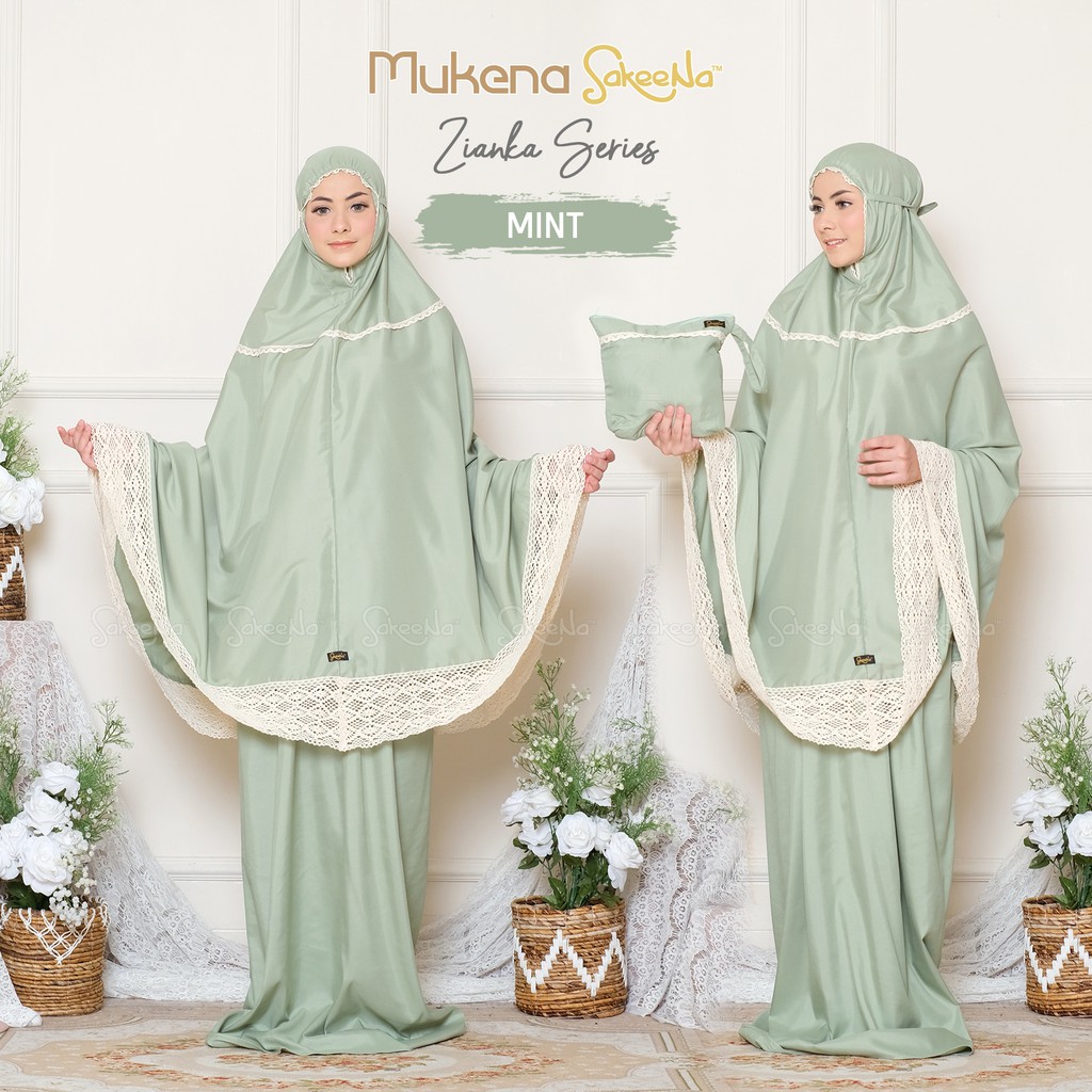 mukena zianka series sakeena katun traveling dewasa renda