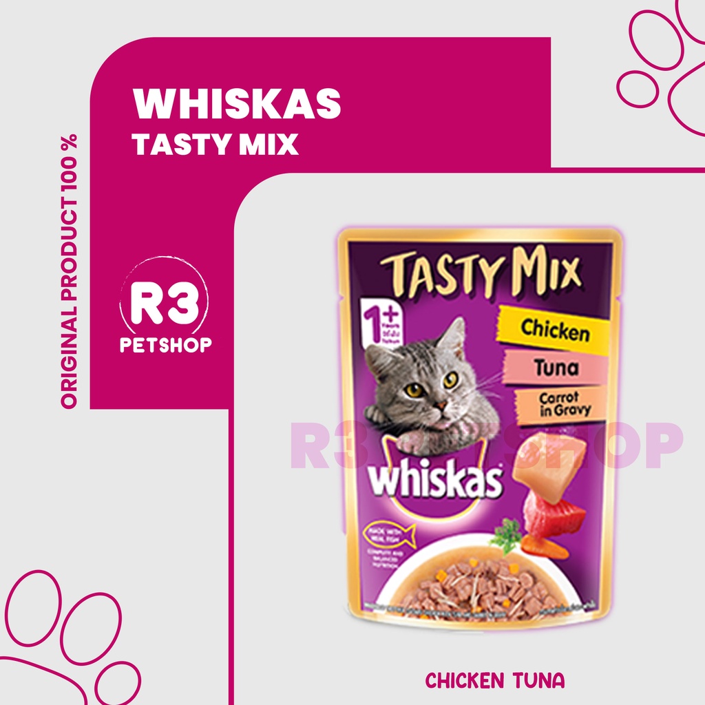 Whiskas pouch TASTY MIX 70g Makanan Kucing Basah