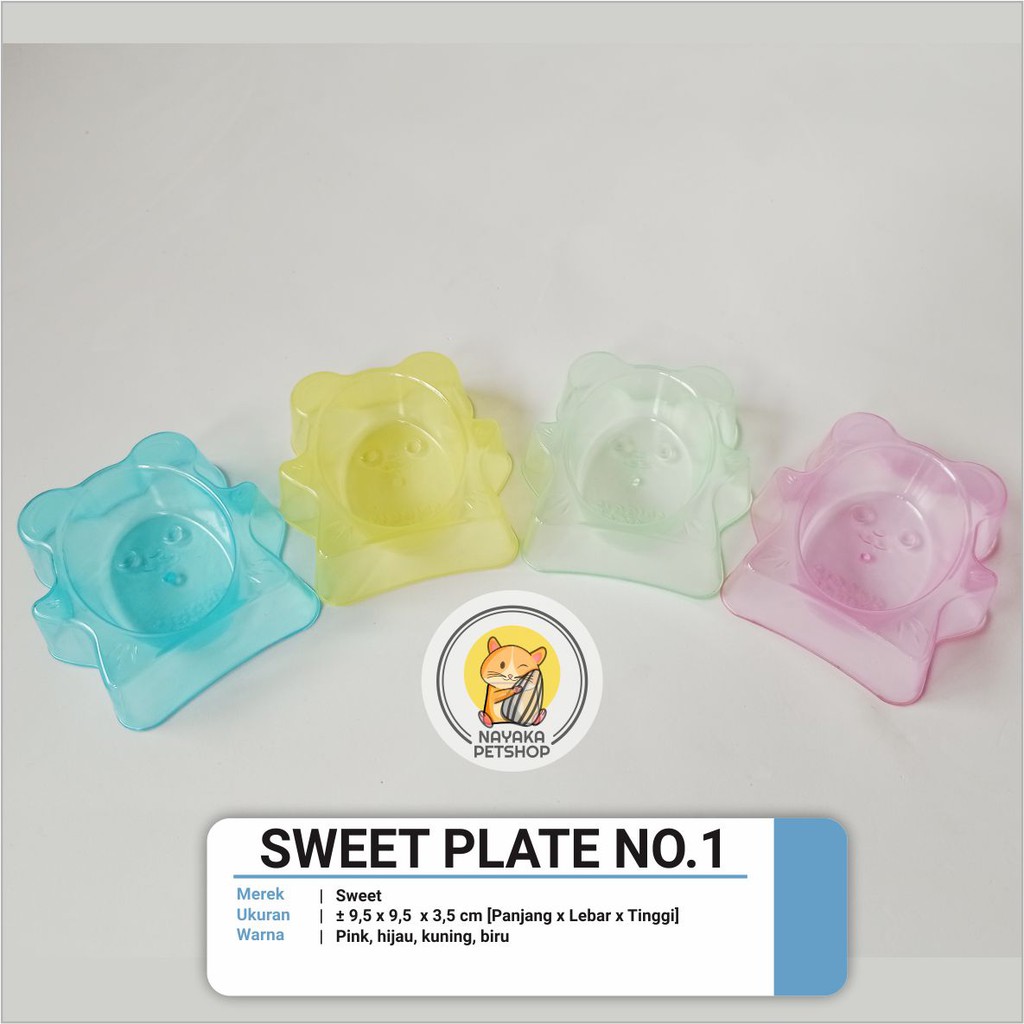 Sweet Plate No. 1 Piring Tempat Wadah Makan Hewan Hamster Sugar Glider Tupai Landak Mini Bajing