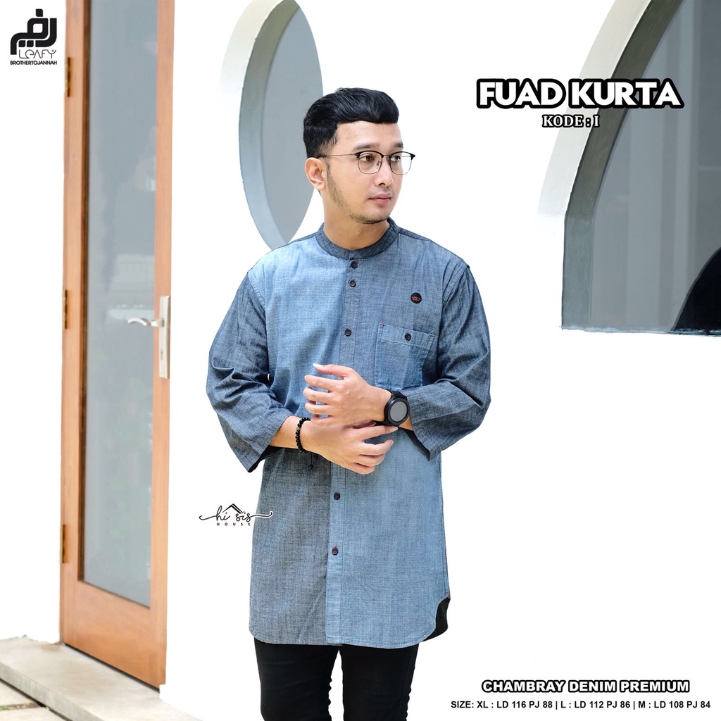 FUAD KURTA KEMEJA KOKO PRIA ORI LEAFY